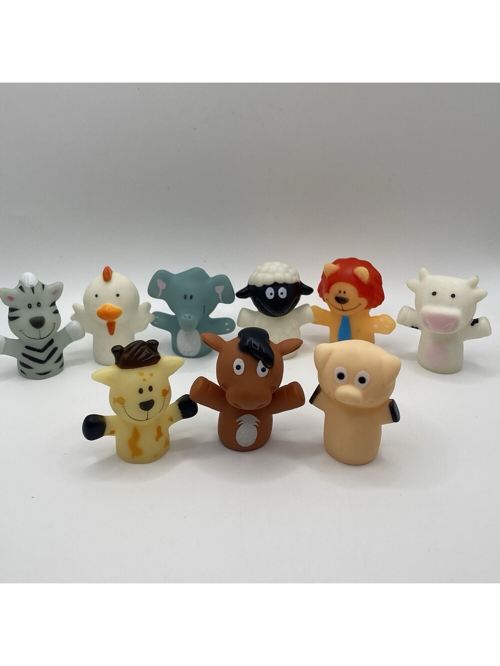 Finger Puppets Lot Of 9 Farm/zoo Animals